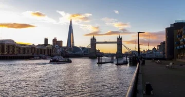 London Tower Bridge Sunset Stock Footage 85761372