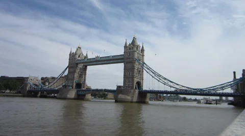 London Tower Bridge Thames River Stock Footage 27488465