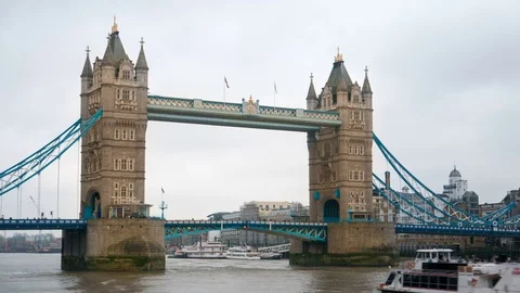 London Tower Bridge timelapse Video stock 72289539