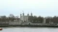 London Tower, Cityscape Skyline, Thames River, Boat, Ship, England HD Footage