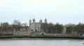 London Tower, Cityscape Skyline, Thames River, Boat, Ship, England HD Footage