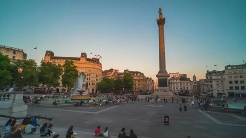 London Trafalag square timelapse hyperlapse, England - 4k Stock Footage 206352242