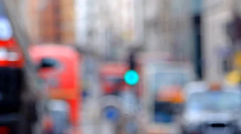 London Traffic Defocused Stock Footage 36593604