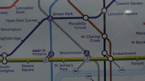 London Tube Map Stock Footage 154141386