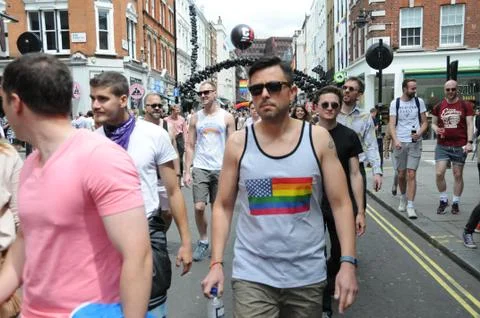London, UK - 2016/06/25: London Soho's Gay Pride Day. Stock Photos