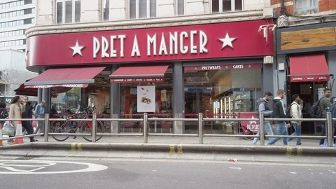 LONDON / UK - September 28th 2019 - Pret A Manger exterior Stock Footage 117373953