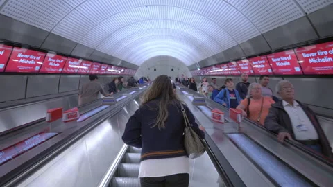 London Underground escalator Stock Footage 252601956