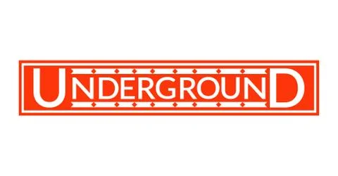 London Underground rectangular logo vintage sign isolated Stock Illustration