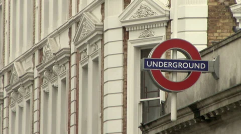 London Underground sign with traffic interference Stock Footage 36670152
