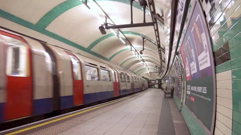 London Underground train arrival, UK Stock Footage 247081480
