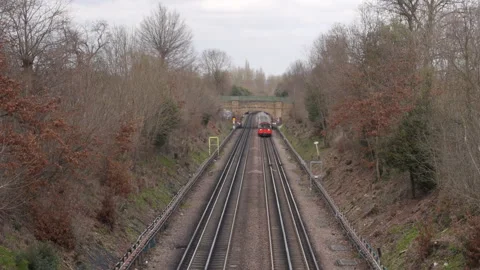 London Underground Train Coming Down The Tracks Stock-Footage 149011484