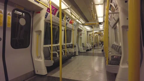 London Underground train Empty Stock Footage 300296419