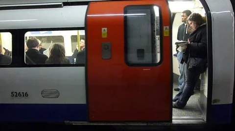 London Underground train leaving Video stock 646599