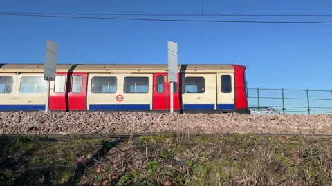 London Underground Train Overground Track Stock Footage 262079967