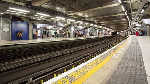London underground train station Stock Footage 72177160