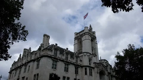 London - the Union Jack waves in the wind - Colour Stock Footage 232144709