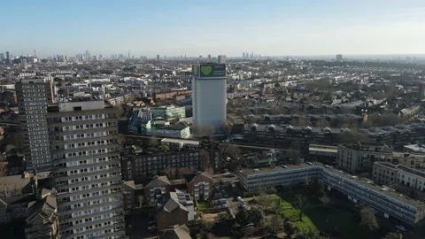London , United Kingdom - 01/22/2021 - Grenfell Tower Stock Footage