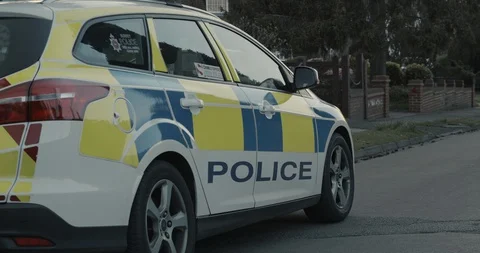 London / United Kingdom (UK) - 04 19 2020:  A British police car. Stock Footage