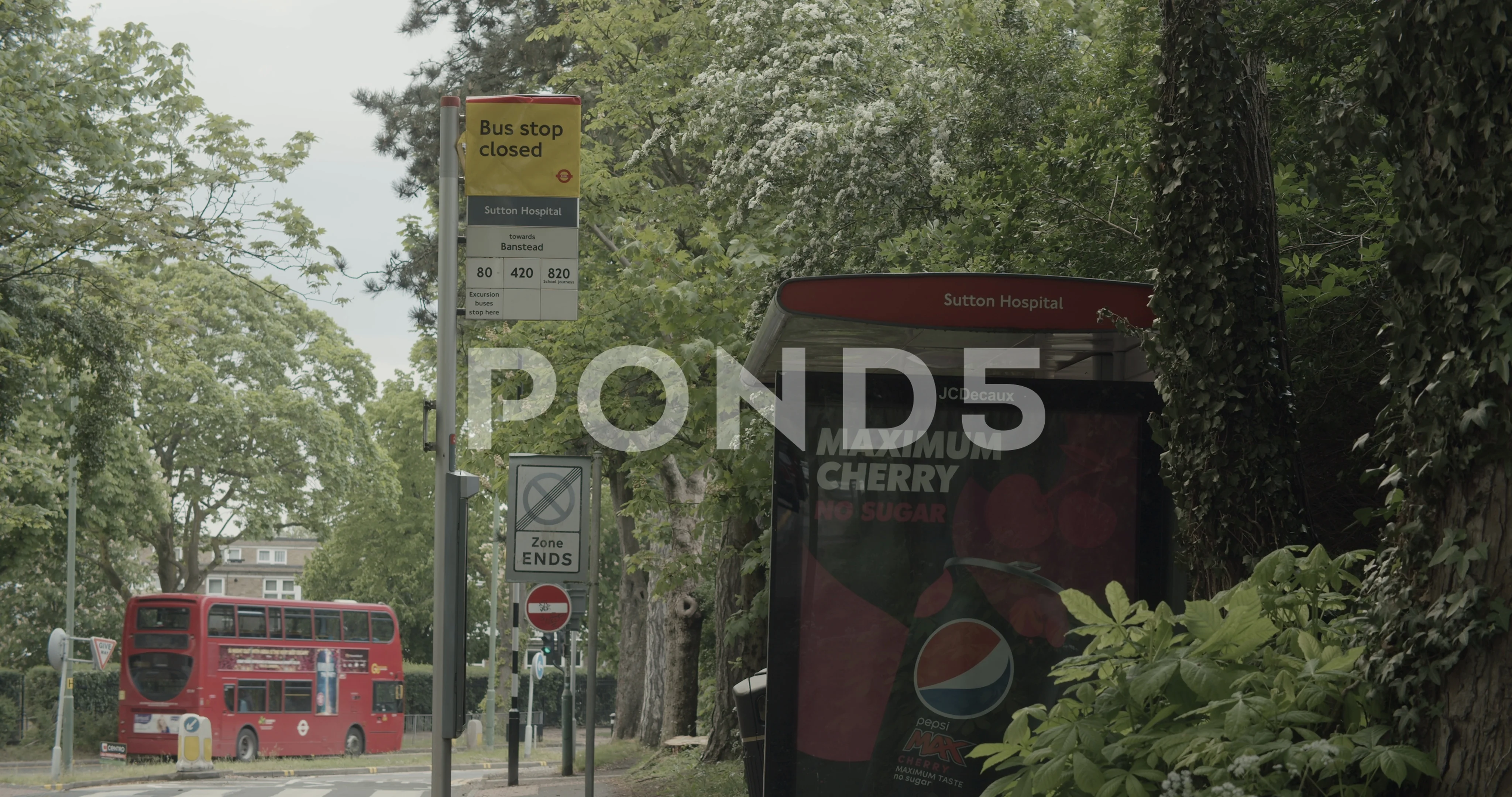 London United Kingdom UK 04 29 2020 closed British bus stop