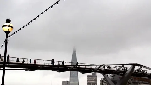 London's Millenium Bridge Stock Footage 69260959