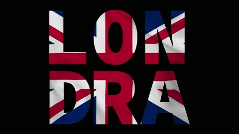 Londra flag animation on black background. 4k Loop video. Stock Footage