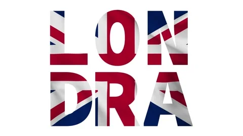 Londra flag animation on white background. 4k Loop video. Stock Footage 170659534