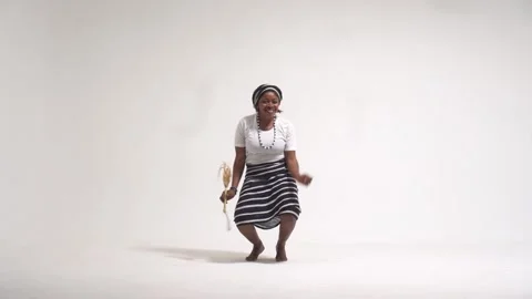 Lone African traditional dancer Video stock 263487470