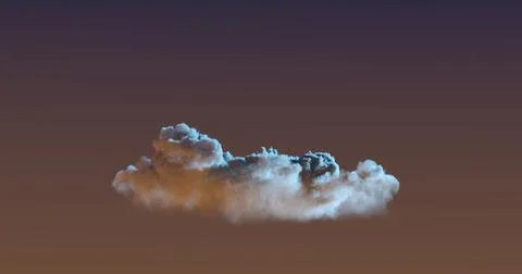Lone big night cumulus cloud . digital nature 3D rendering Stock-Illustration