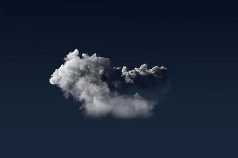 Lone big night cumulus , nature 3D rendering Stock Illustration