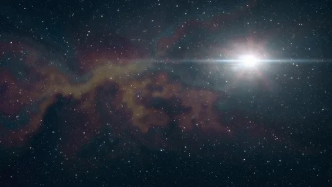 Lone big star flickering shine in soft moving nebula stars night sky animation Stock Footage 86603560