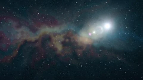 Lone big star shine in soft nebula stars night sky illustration background new Stock Illustration