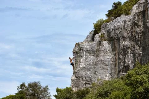 Lone conqueror of the rocks. Stock Photos
