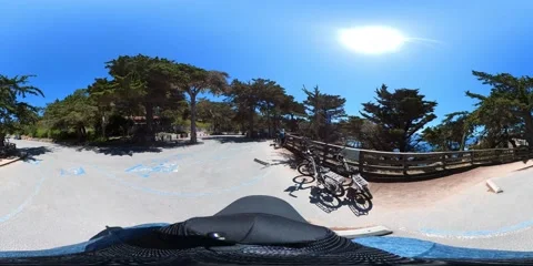 Lone Cypress VR 360 Equirectangular POV 02 17 Mile Drive California Coast USA 스톡 동영상 239928679
