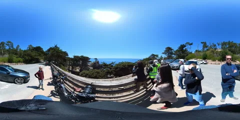 Lone Cypress VR 360 Equirectangular POV 06 17 Mile Drive California Coast USA Video stock 242104045