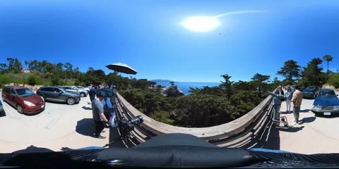 Lone Cypress VR 360 Equirectangular POV 08 17 Mile Drive California Coast USA Video stock 244456690