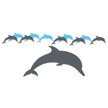 Lone Dolphin vector illustration Stock Illustration