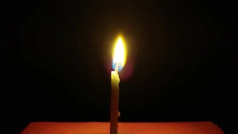 A Lone Flame in the Dark Background Stock Footage 317900972