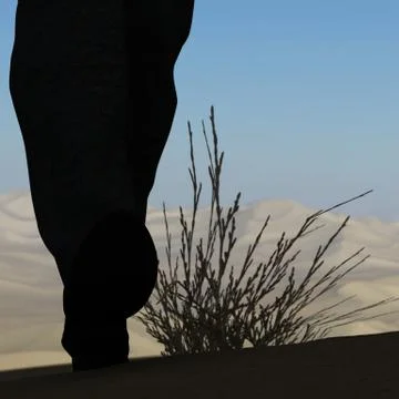 Lone guy walking Stock Illustration