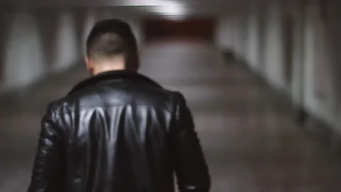 A lone guy walks in the subway alone. Stock Footage 130738044