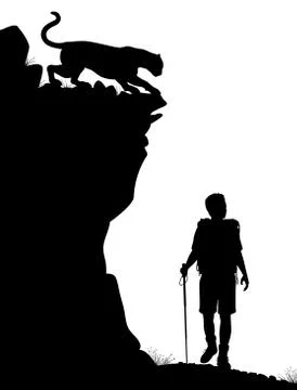 Lone hiker Stock-Illustration