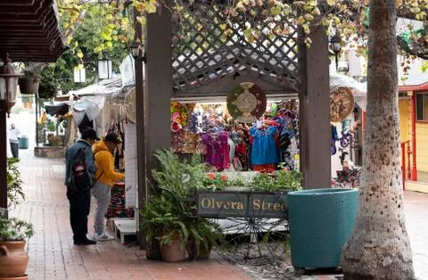 Lone merchant stays open on Olvera Street Stock Photos