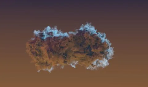 Lone nice big cumulus cloud at sundown . concept Stockillustratie