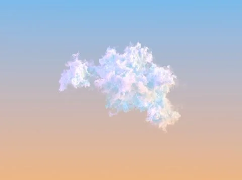 Lone nice large cloud at sunrise - cgi nature 3D illustration 스톡 일러스트