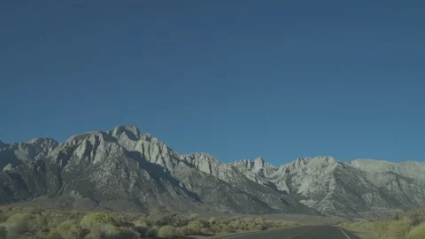 Lone Pine - Driving to Sierra Nevada Mount Whitney 03 Stock Footage 106591013