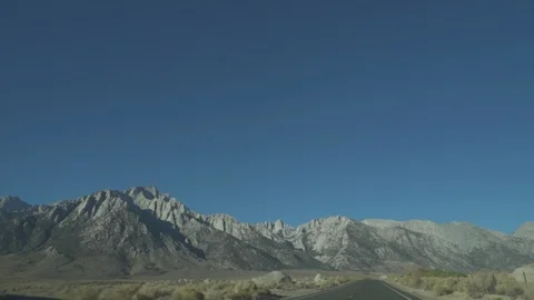Lone Pine - Driving to Sierra Nevada Mount Whitney 04 Stock Footage 106591129