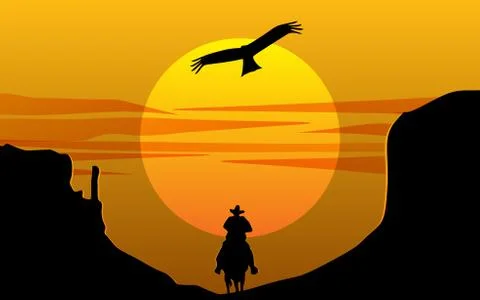 The lone ranger. Vector illustration Stock Illustration