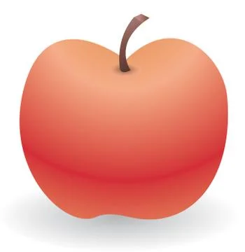 Lone red apple Stock Illustration