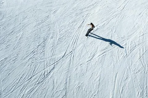 Lone Snowboarder Stock Photos