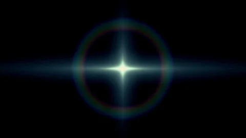 Lone sun blue star flicker shine rainbow halo lights optical lens flares shiny Video stock 84967000