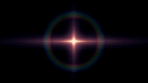 Lone sun red star flicker shine rainbow halo lights optical lens flares shiny Stock-Footage 84966934